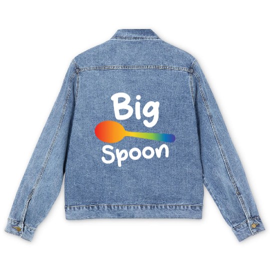 Big Spoon LGBT Pride Gay Lesbian Couple Matching Men's Denim Jackets