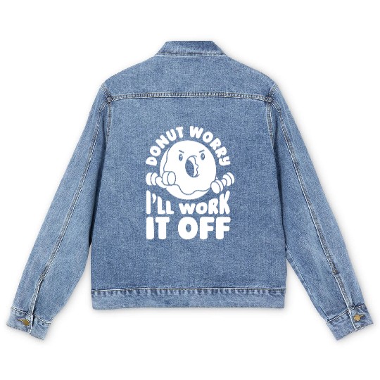 Fitness Donut Funny Donut Gym Men's Denim Jackets