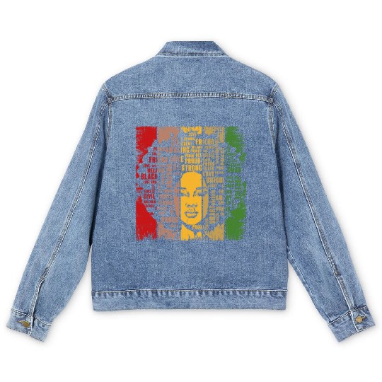 Black History Month Gift African American Men's Denim Jackets