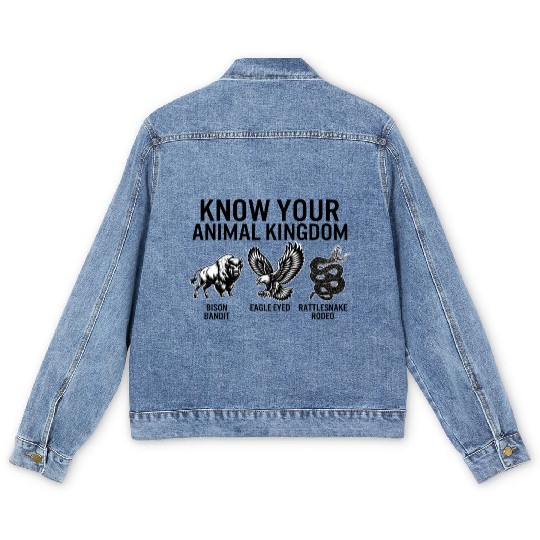 Animal Men's Denim Jackets, Know Your Animal Kingdom Bison