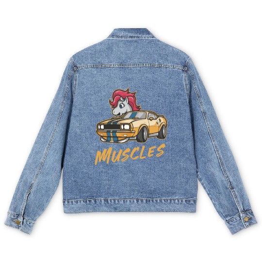 Pony car with muscles Men's Denim Jackets