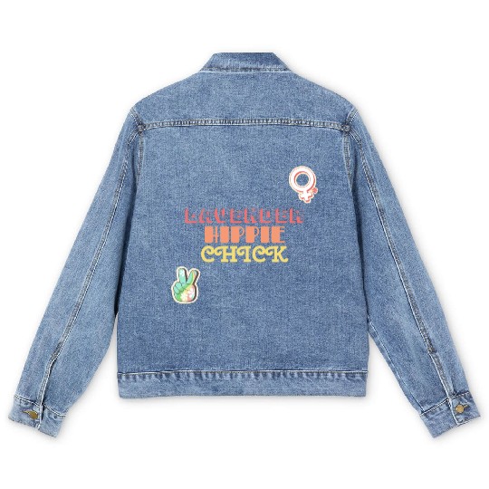 Aromatherapy Lavender Hippie Chick Men's Denim Jackets