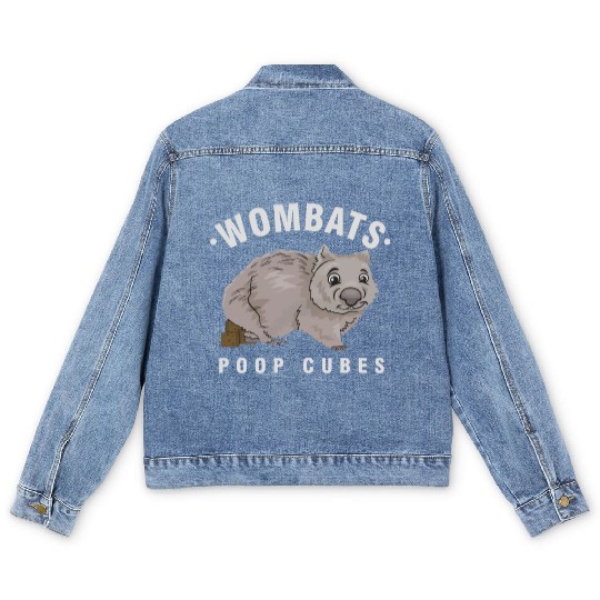 Cute Wombat Lover Wombats Poop Cubes Wombat Owner Men's Denim Jackets