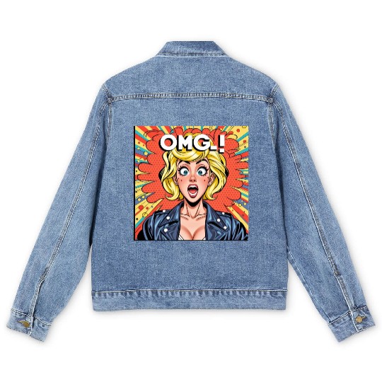 OMG Funny comics Men's Denim Jackets