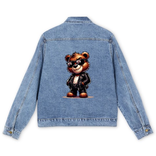 Bad Teddy Bear Men's Denim Jackets