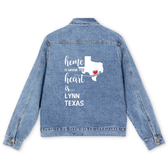 Lynn County Texas Is Where My Heart Is Gift Men's Denim Jackets