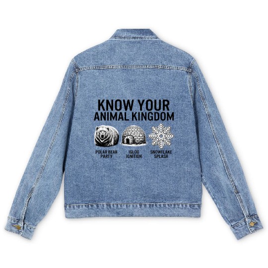 Winter Men's Denim Jackets, Know Your Animal Kingdom Polar Bear