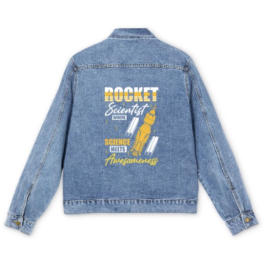 Space Engineer Rocket Scientist Awesomeness Men's Denim Jackets