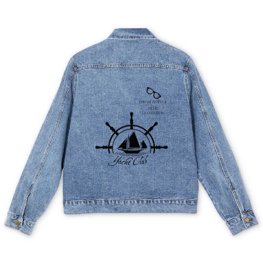 YACHT CLUB Design by Tavia Linen Men's Denim Jackets