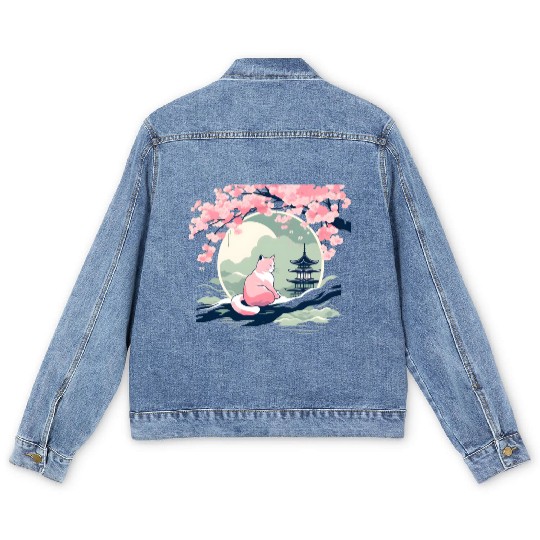 Sakura Serenity Men's Denim Jackets