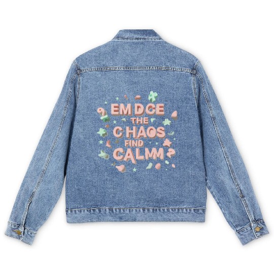 Embrace typography design Men's Denim Jackets