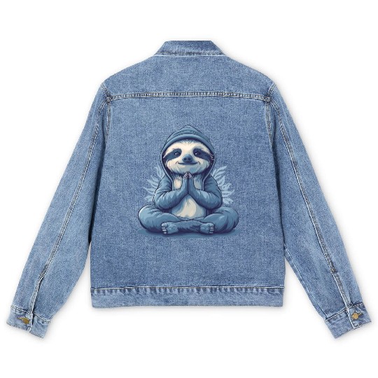 Yoga Sloth Relaxation Chill Chilling Meditation Men's Denim Jackets