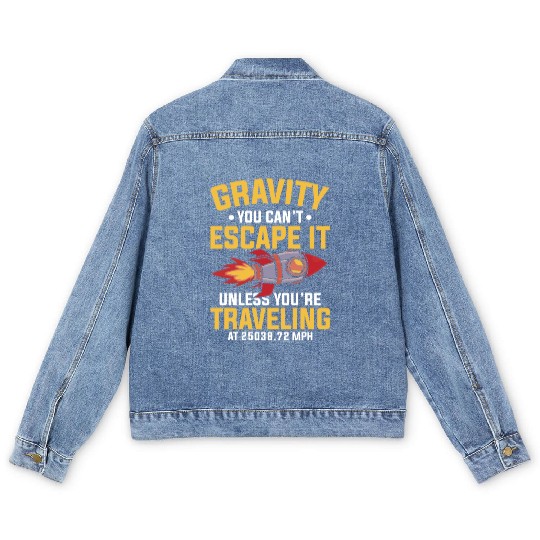 Space Engineer Rocket Scientist Aviation Men's Denim Jackets