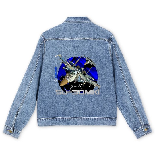 Sukhoi SU-30 MKI Russian Fighterjet Men's Denim Jackets