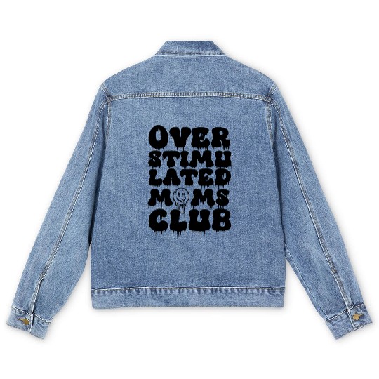 overstimulated moms club Men's Denim Jackets