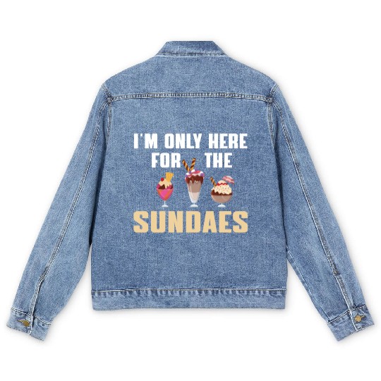 Funny Sundaes Ice Cream Quote Men's Denim Jackets
