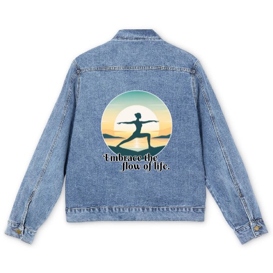 Sunrise Yoga Pose Men's Denim Jackets