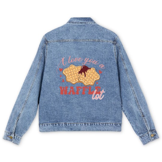 I Love You A Waffle Lot Men's Denim Jackets