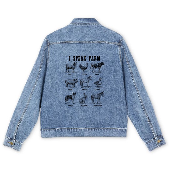 Fluent In Farm Language "I Speak Farm" Men's Denim Jackets