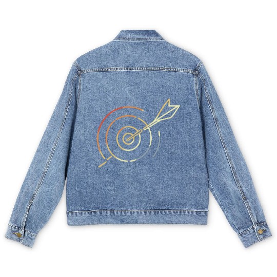 Archery Target Board Drawing Men's Denim Jackets