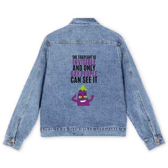 Invisible eggplant Men's Denim Jackets for your gay friend
