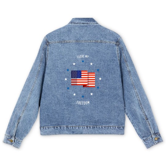 I love my freedom (pd6) Men's Denim Jackets