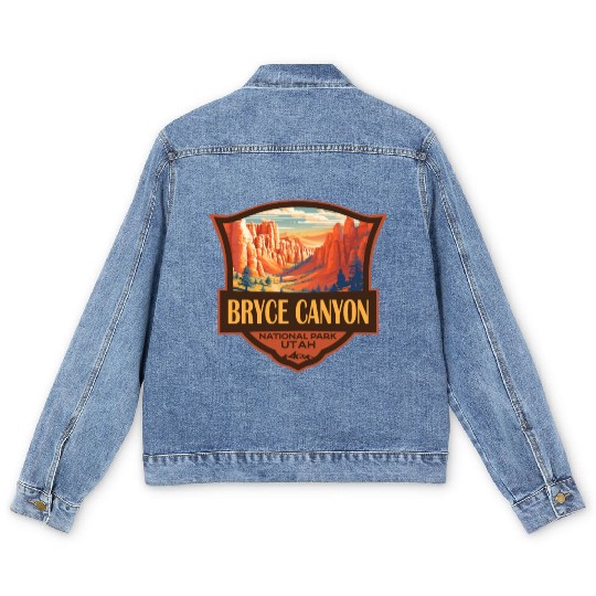 Bryce Canyon National Park Travel Retro Badge Men's Denim Jackets