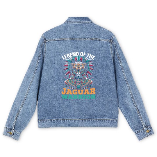 Aztec Jaguar Warrior Aztec Culture Indigenous Men's Denim Jackets