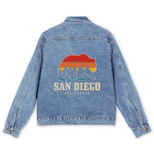 San Diego California Bear Souvenir Men's Denim Jackets