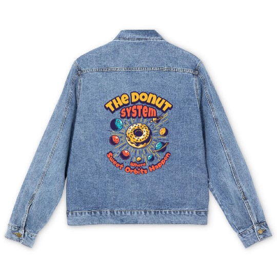 Donut Solar System Men's Denim Jackets