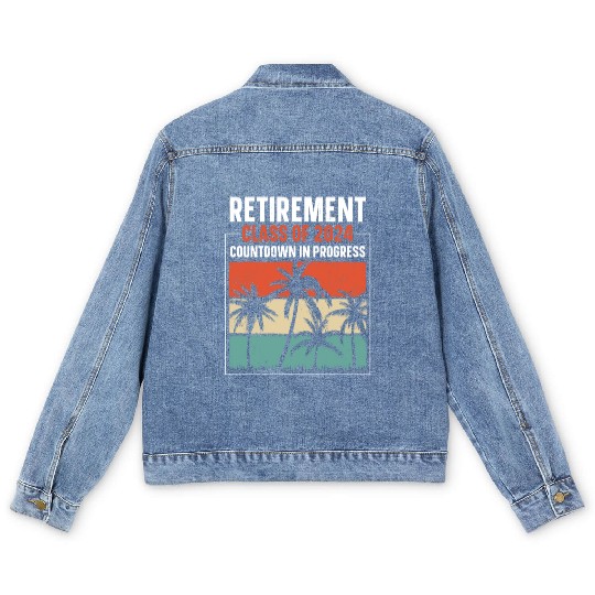 2024 Retirement Countdown Beach Men's Denim Jackets