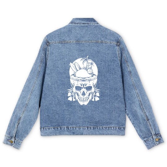 Surfing Surfer Skull Skull Nature Men's Denim Jackets