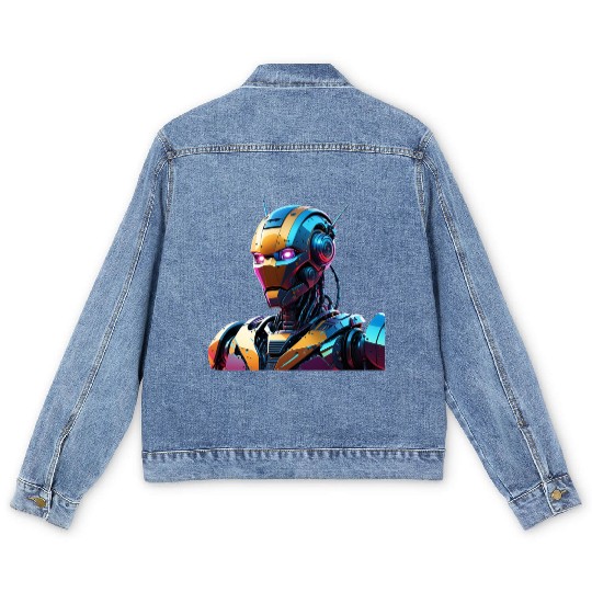 Cyber Robot Color Gordon Men's Denim Jackets