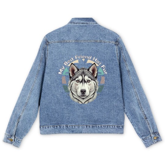 Valentine's Day celebrations with my husky Men's Denim Jackets