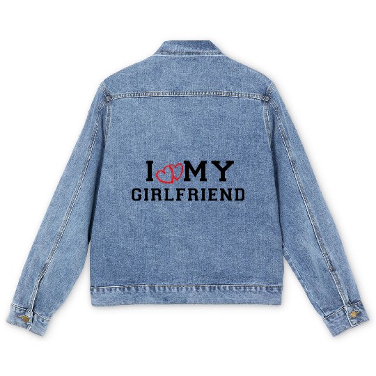 I Love My Girlfriend liebe Men's Denim Jackets