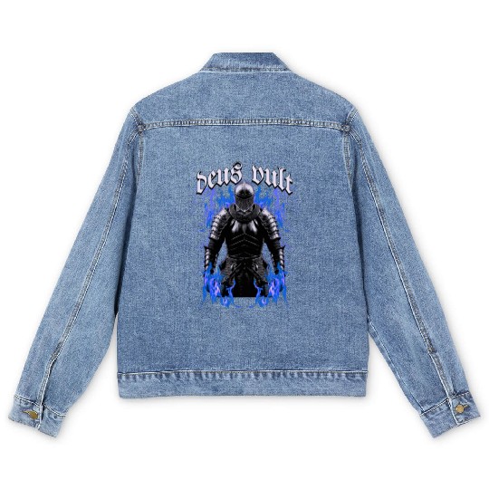 Deus Vult Historical Knight Men's Denim Jackets