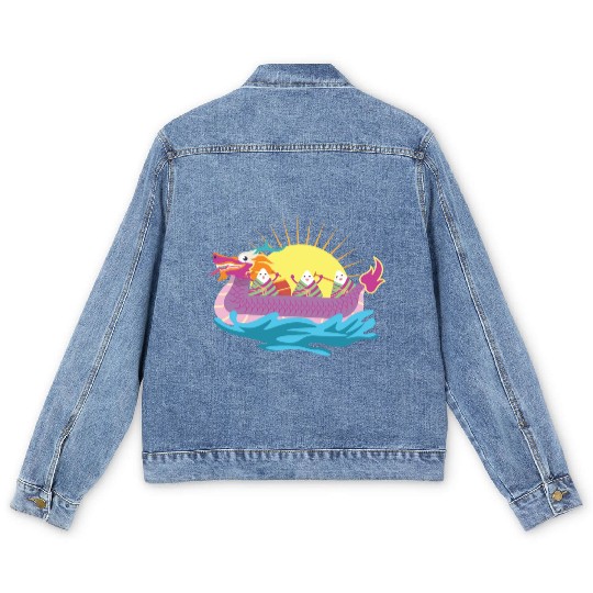 Chinese Dragon Boat Chinese Gift Men's Denim Jackets