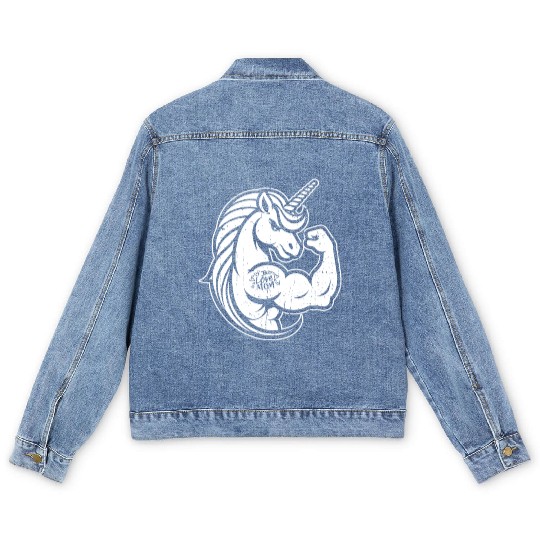 Unicorn I Love Mom Men's Denim Jackets