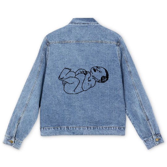 Newborn baby transparent shadow image Men's Denim Jackets