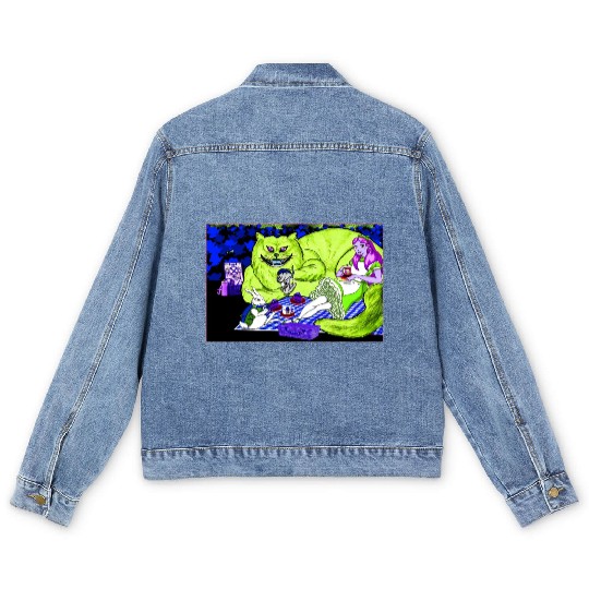 Alice in Picnic land Black (Light Version) Men's Denim Jackets