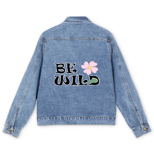 BE WILD flower Men's Denim Jackets