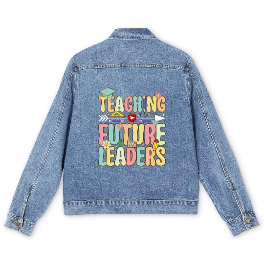 Groovy Teacher Job School Teacher Men's Denim Jackets