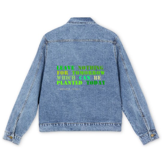 Plant sayings fake abraham lincoln quote Men's Denim Jackets