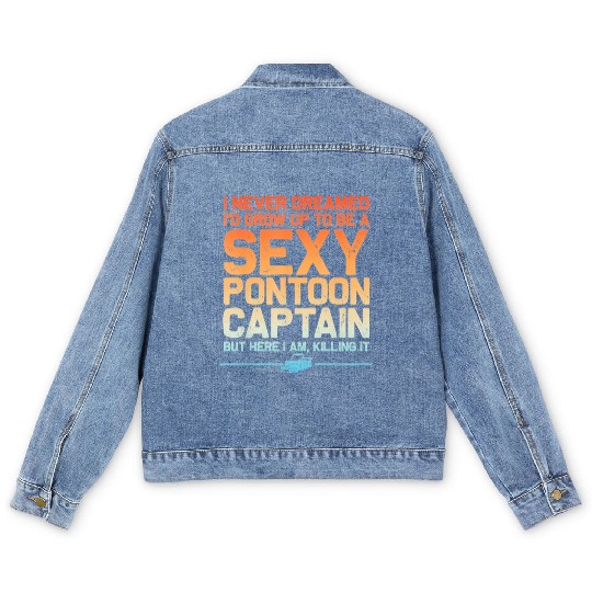 Sexy Pontoon Captain Men's Denim Jackets