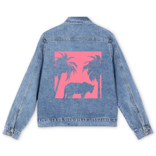 pink jungle Men's Denim Jackets