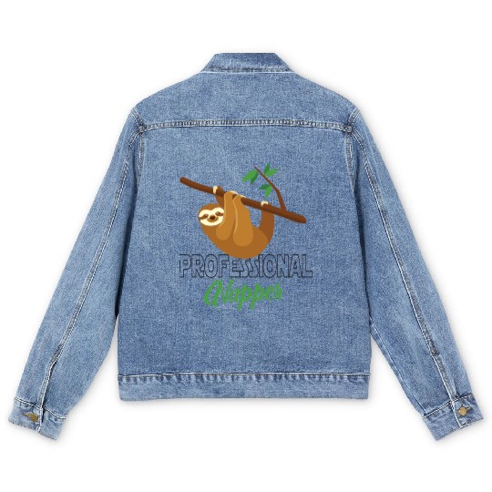 Professional Napper Sloth Sloth Sleep Men's Denim Jackets
