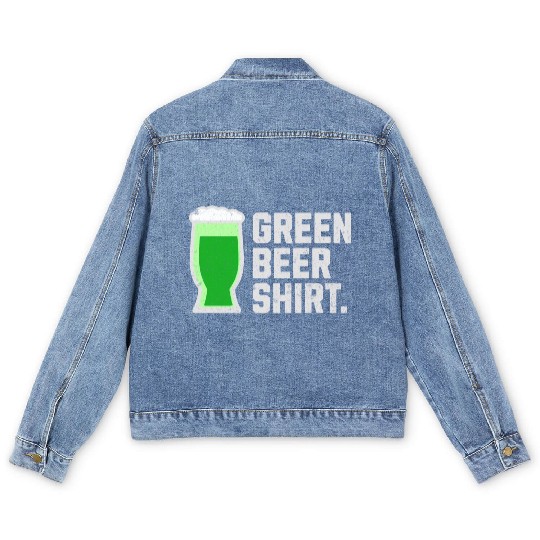 Green Beer Men's Denim Jackets for St. Patrick's Day