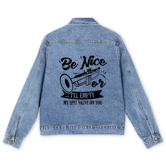 Trumpet Player1 Men's Denim Jackets