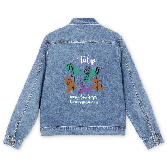 Tulips Tulip Flowers Men's Denim Jackets