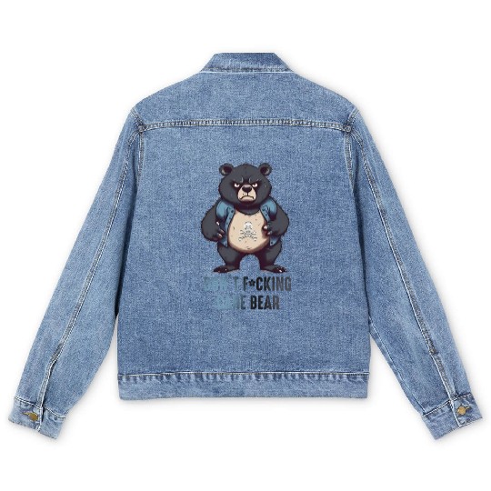 Don't F*cking Care Bear Men's Denim Jackets